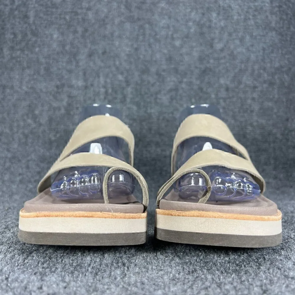 Merrell Sandals Womens 10 Juno Wrap Toe Loop Slip On Slides Taupe Moon Leather